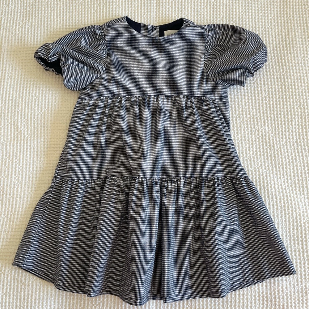 Zara Toddler Girl Gingham Short Sleeve Tiered Dress